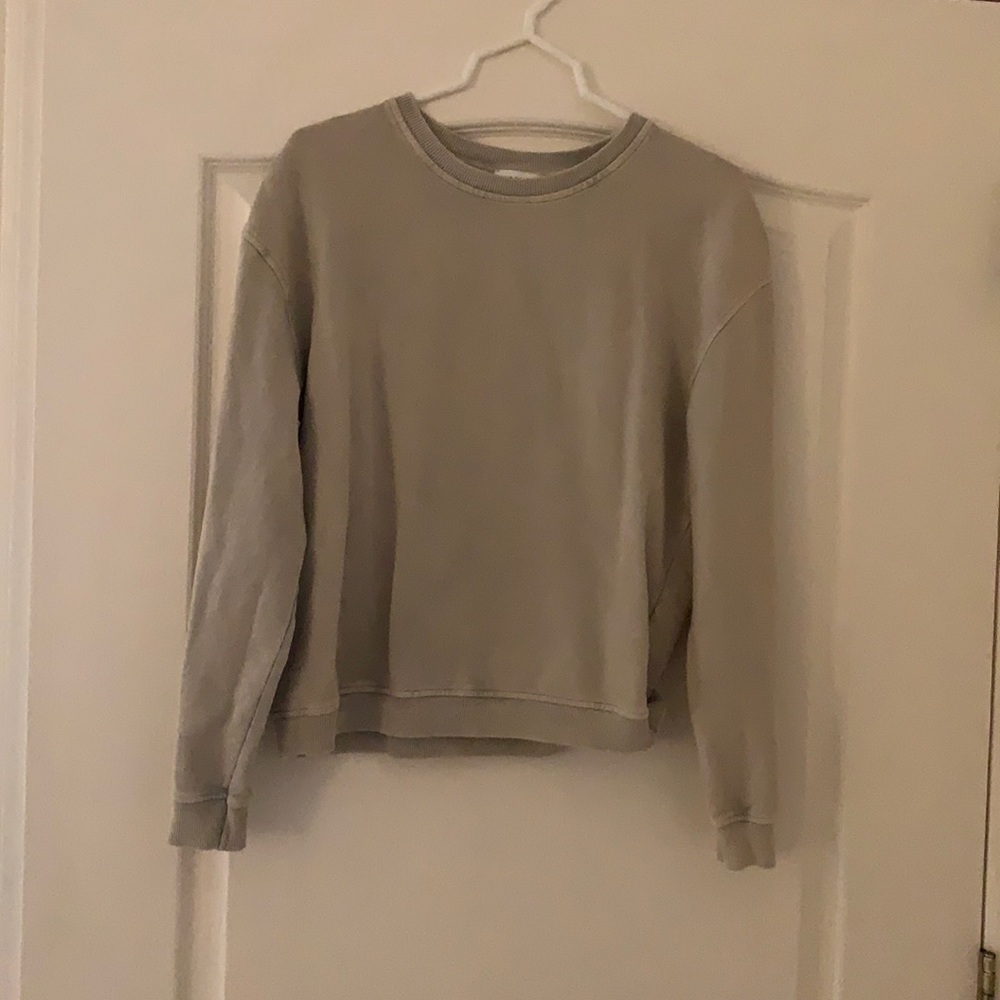 WOMEN`S TOPSHOP ACID WASH SWEATSHIRT BEIGE  SIZE S